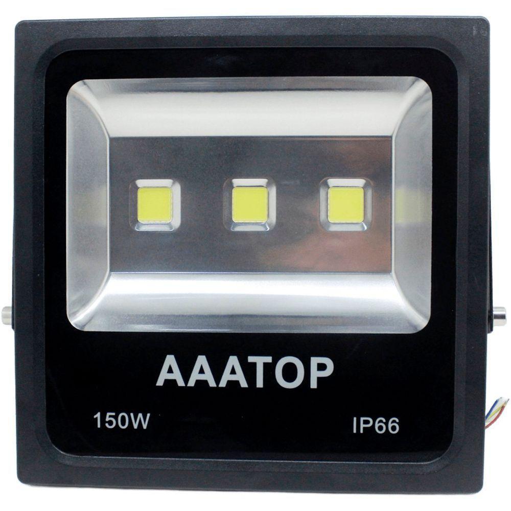 Kit 4 Refletor Led Holofote Externo Jardim Muro 150w Branco - 4