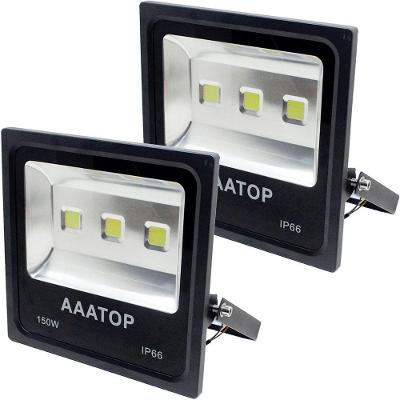Kit 2 Refletor Led Holofote Externo Jardim Muro 150w Branco
