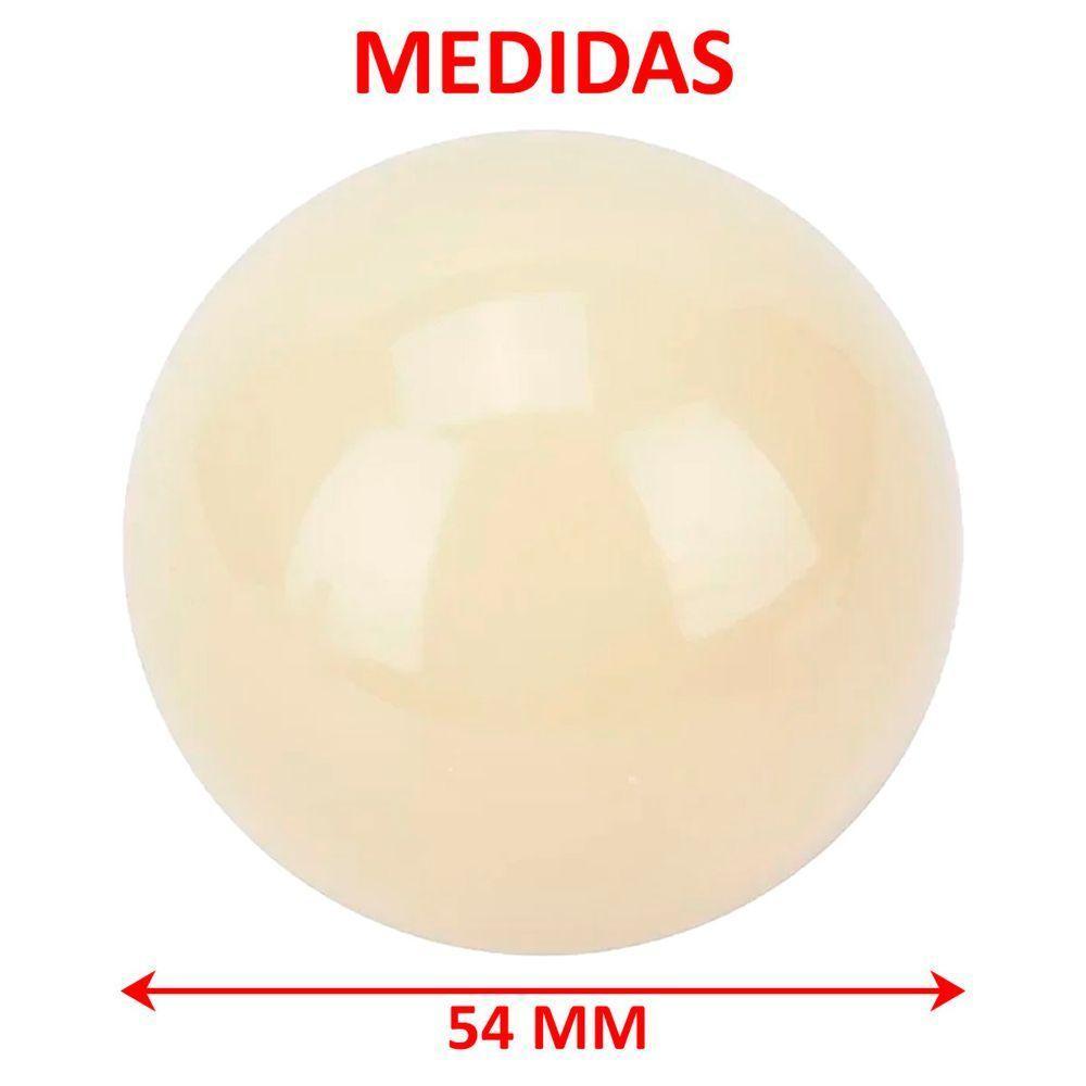 Kit 12 Bolão Bolas De Bilhar Sinuca Profissional Branco 54mm - 5