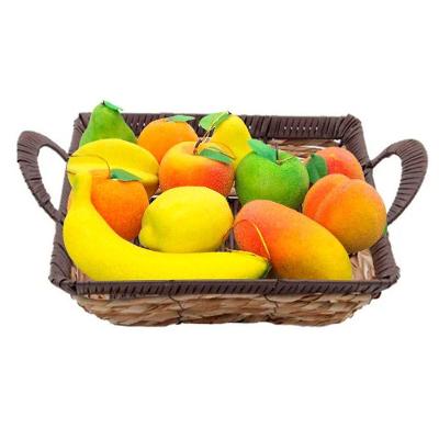 Kit Cesto Multiuso Porta Frutas Palha Fruteira Com Alça 32cm