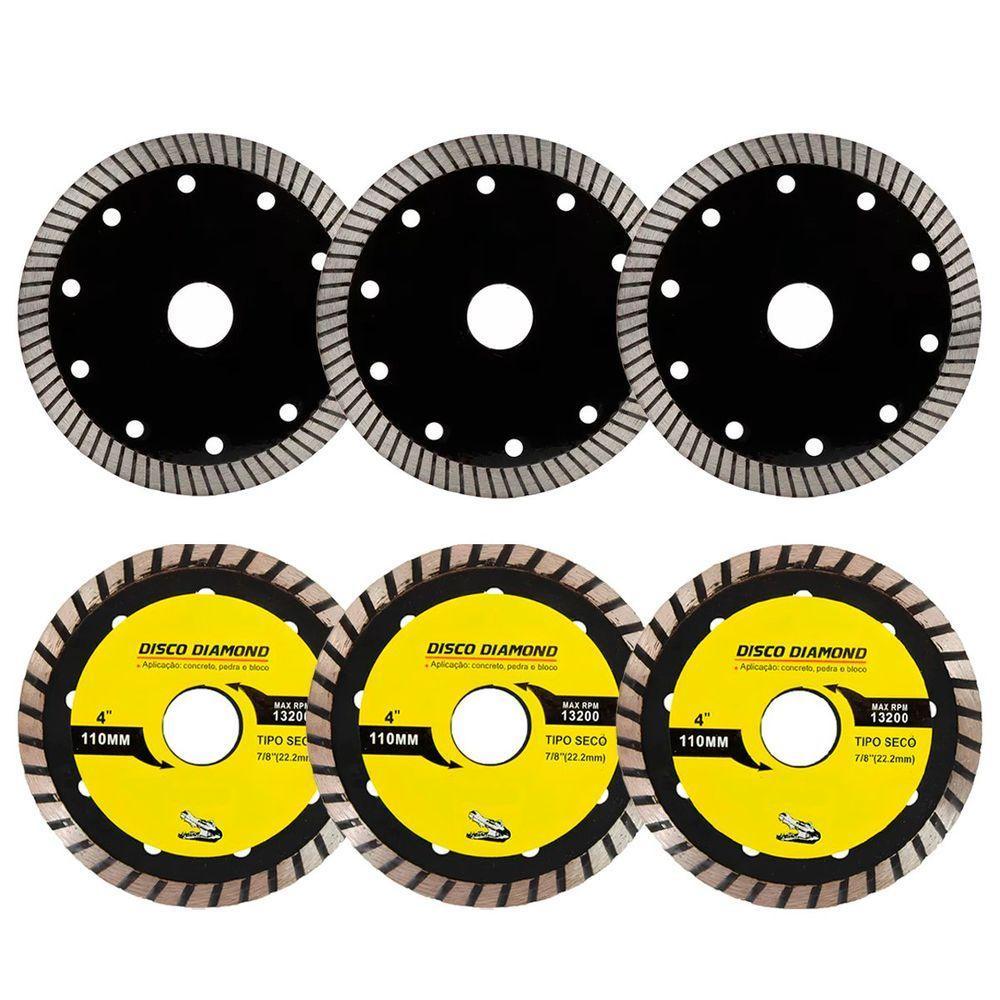 Kit 6 Disco Serra Circular Lâmina 110mm Mármore Concreto - 1