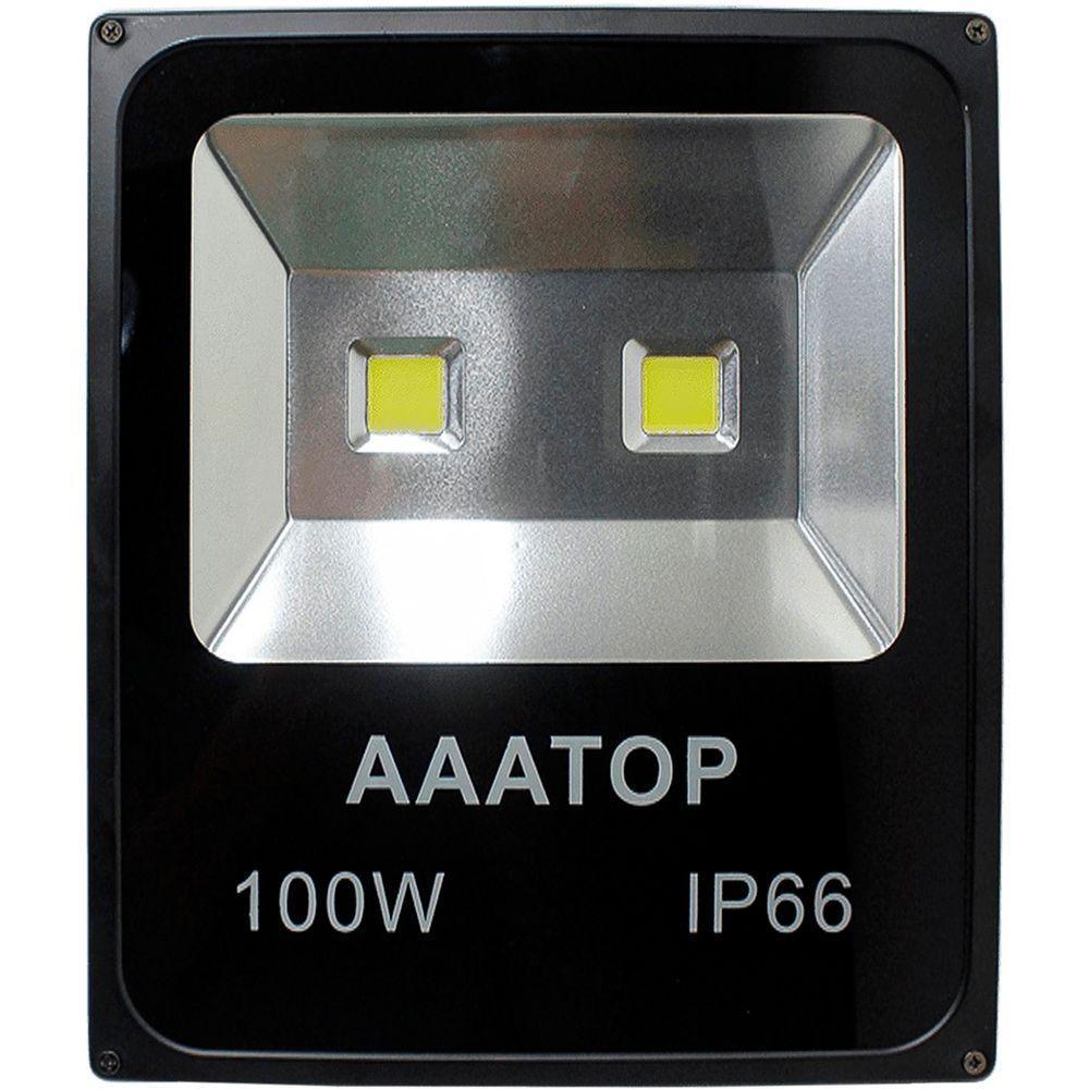 Kit 2 Refletor Led Holofote Externo Jardim Muro 100w Branco - 2