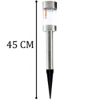 Luminária Solar Luz De Led Para Jardim Cromado - 2