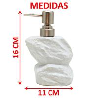 Saboneteira Líquida Decoração Branco Banheiro Cerâmica 350ml - 4