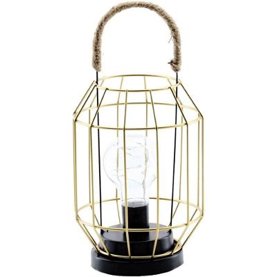 Luminária Vintage Dourada Decoração Industrial Luz Led 27cm