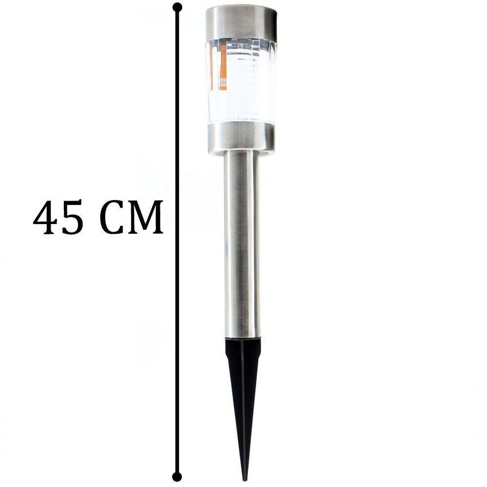 Kit 4 Luminária Solar Luz De Led Para Jardim Cromado - 2