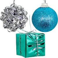 Kit 44 Pendentes Enfeite Bolas Presente árvore Natal De 4cm - 2