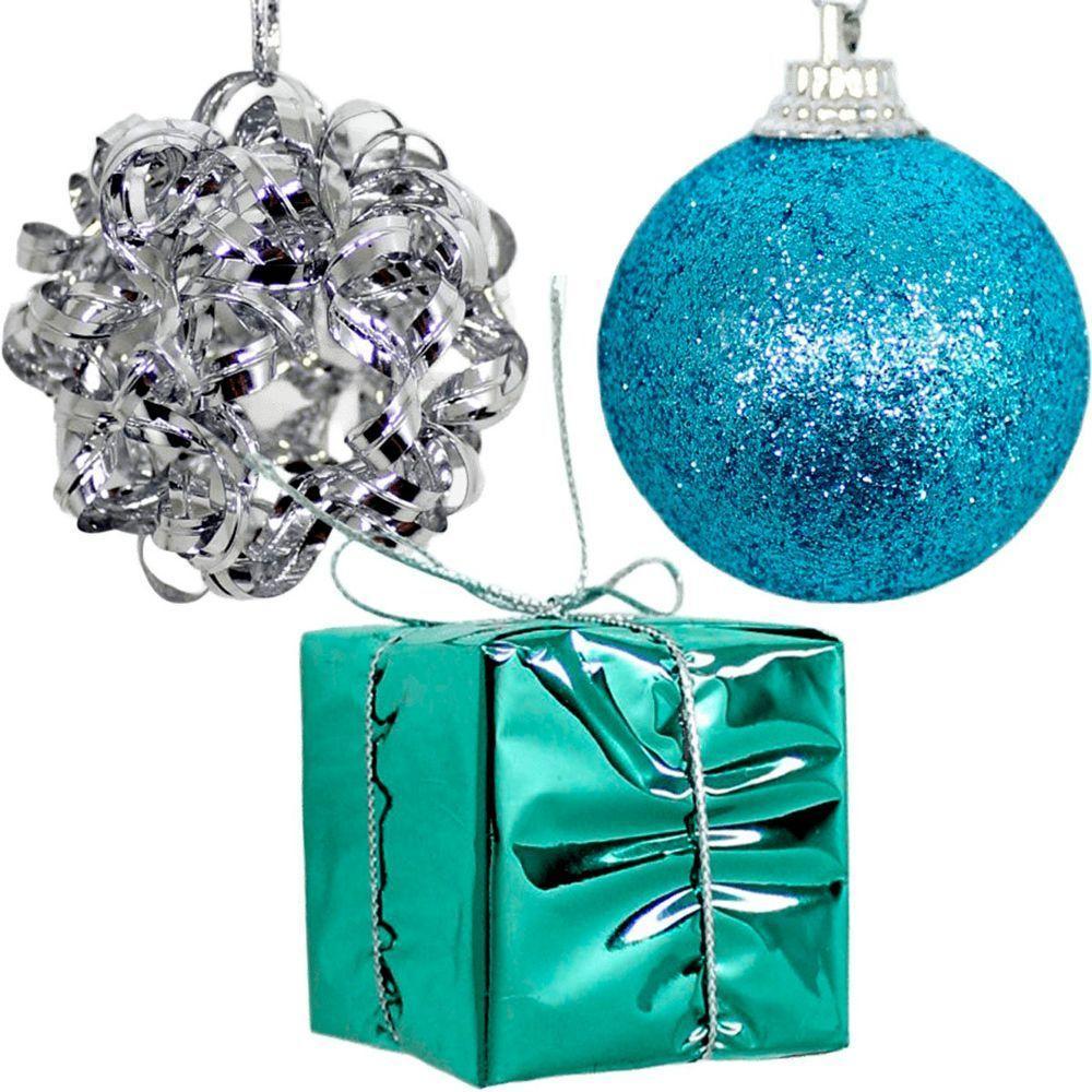 Kit 22 Pendentes Enfeite Bolas Presente árvore Natal De 4cm - 2