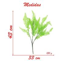 Kit 20 Ramos Decoração Arranjo Samambaia Planta Artificial Plástico Verde 5 Galhos Cada 43cm - 2