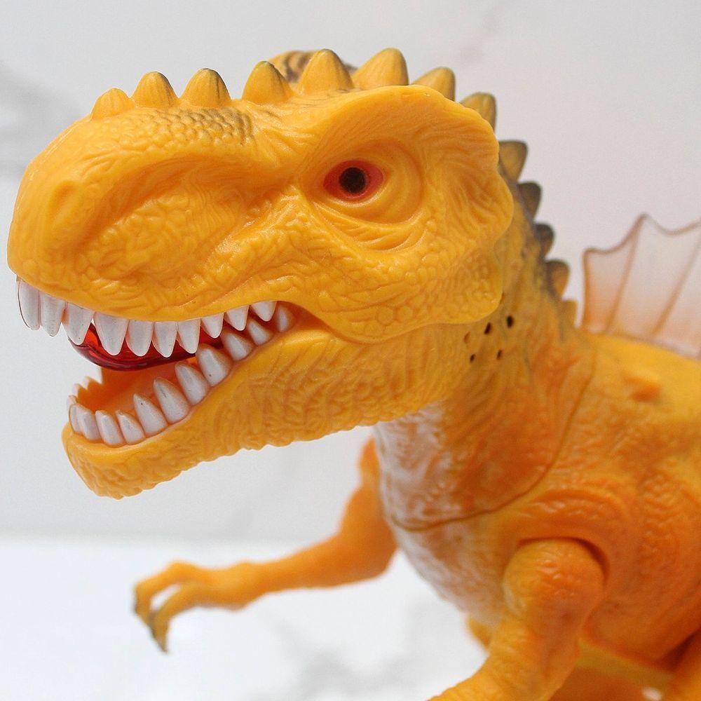 Brinquedo Tiranossauro Rex Dino Com Luz Led Sons Movimentos Amarelo - 3
