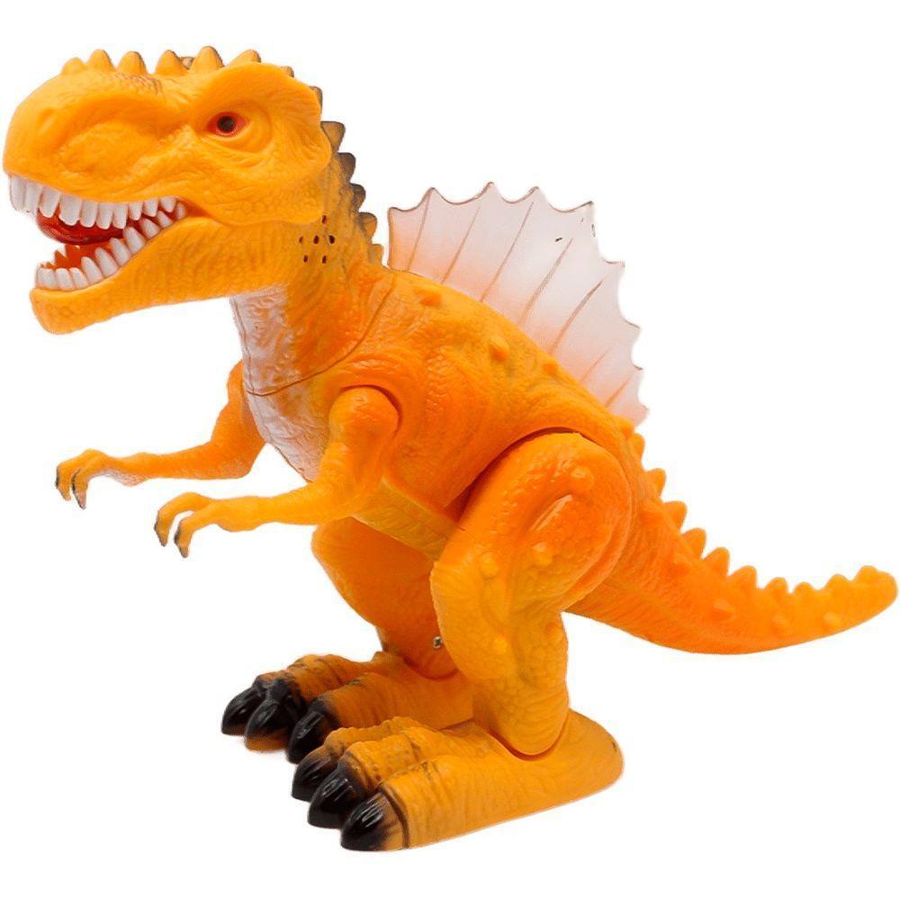 Brinquedo Tiranossauro Rex Dino Com Luz Led Sons Movimentos Amarelo - 4