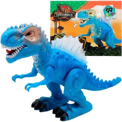 Brinquedo Tiranossauro Rex Dino Com Luz Led Sons Movimentos Azul