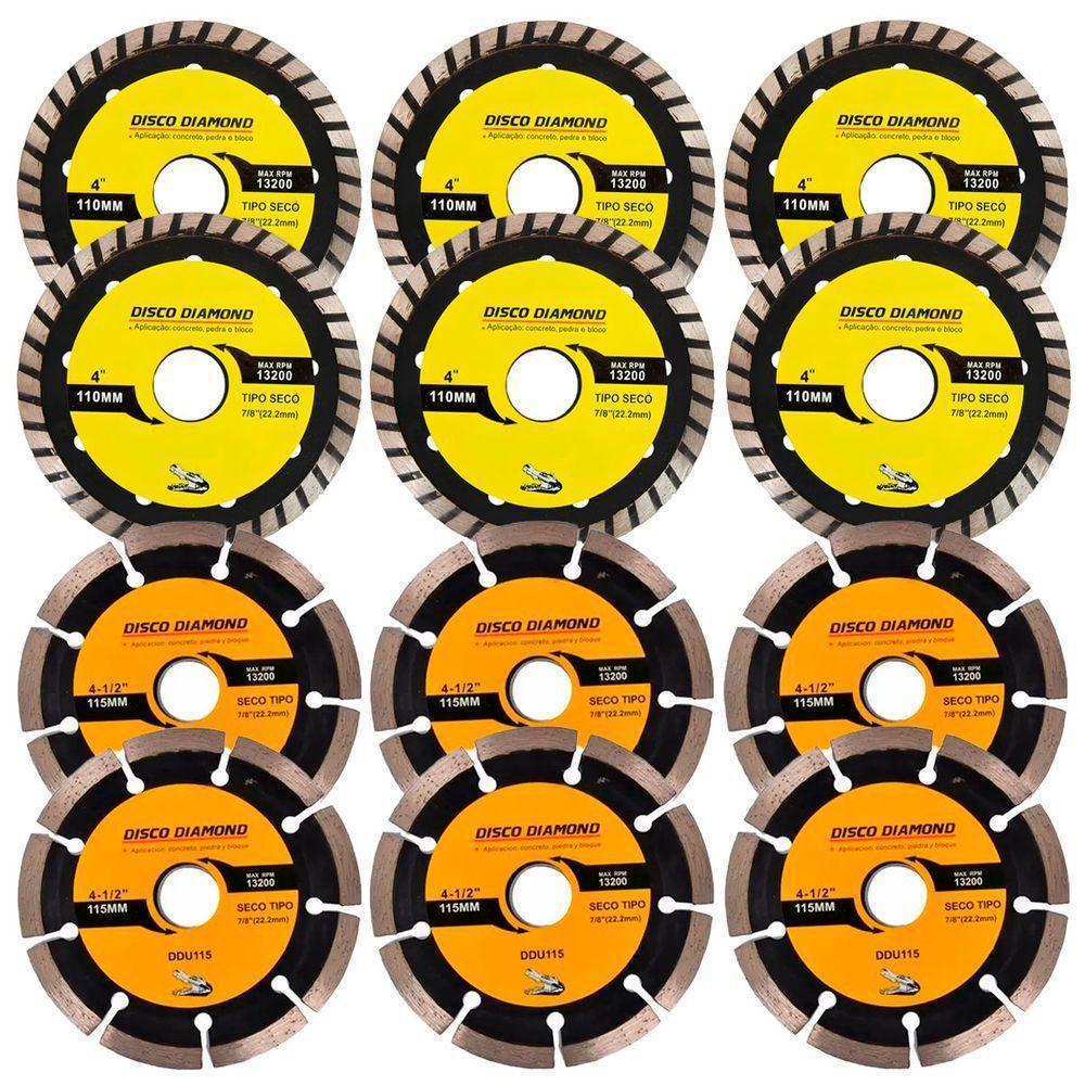 Kit 12 Disco Serra Circular 115mm-100mm Mármore Concreto - 1