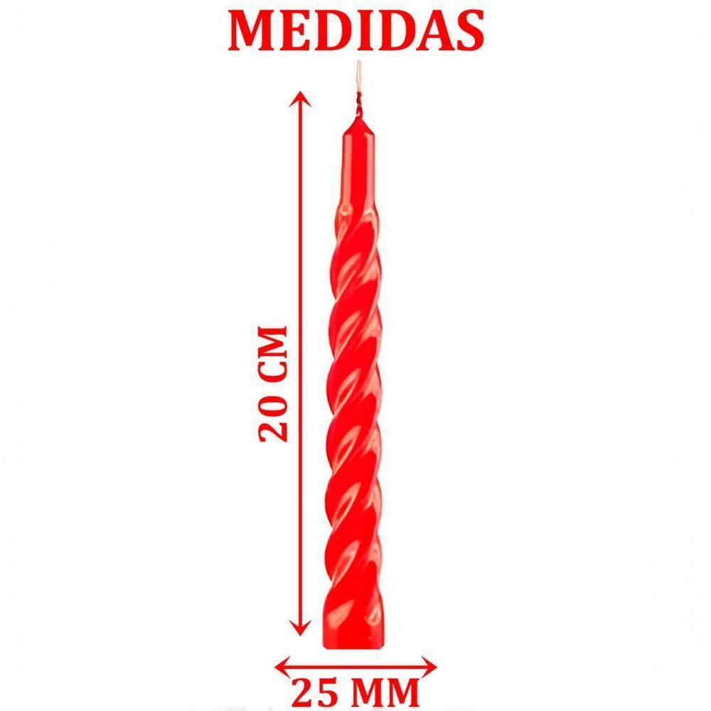 Kit 3 Vela Decoração Natalina Vermelha Torcida 20cm - 4