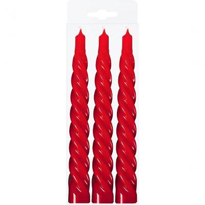 Kit 3 Vela Decoração Natalina Vermelha Torcida 20cm