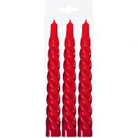 Kit 3 Vela Decoração Natalina Vermelha Torcida 20cm - 1