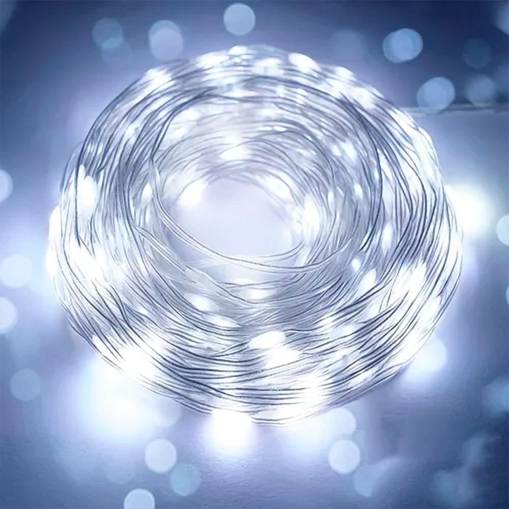 Pisca Cordão De Natal 400 Lâmpadas Leds Branco 50m 110-220v - 4