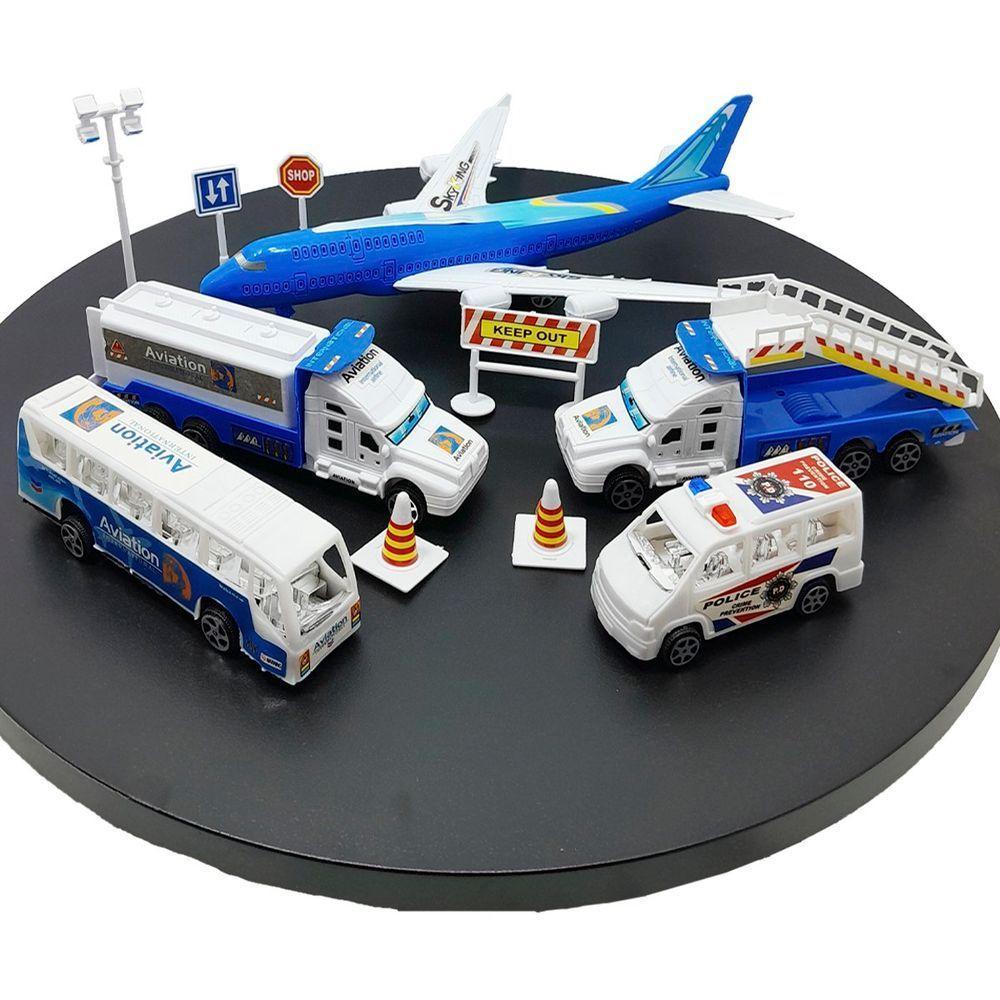 Kit Brinquedo Aeroporto Transito 22pçs Avião Caminhão ônibus - 4