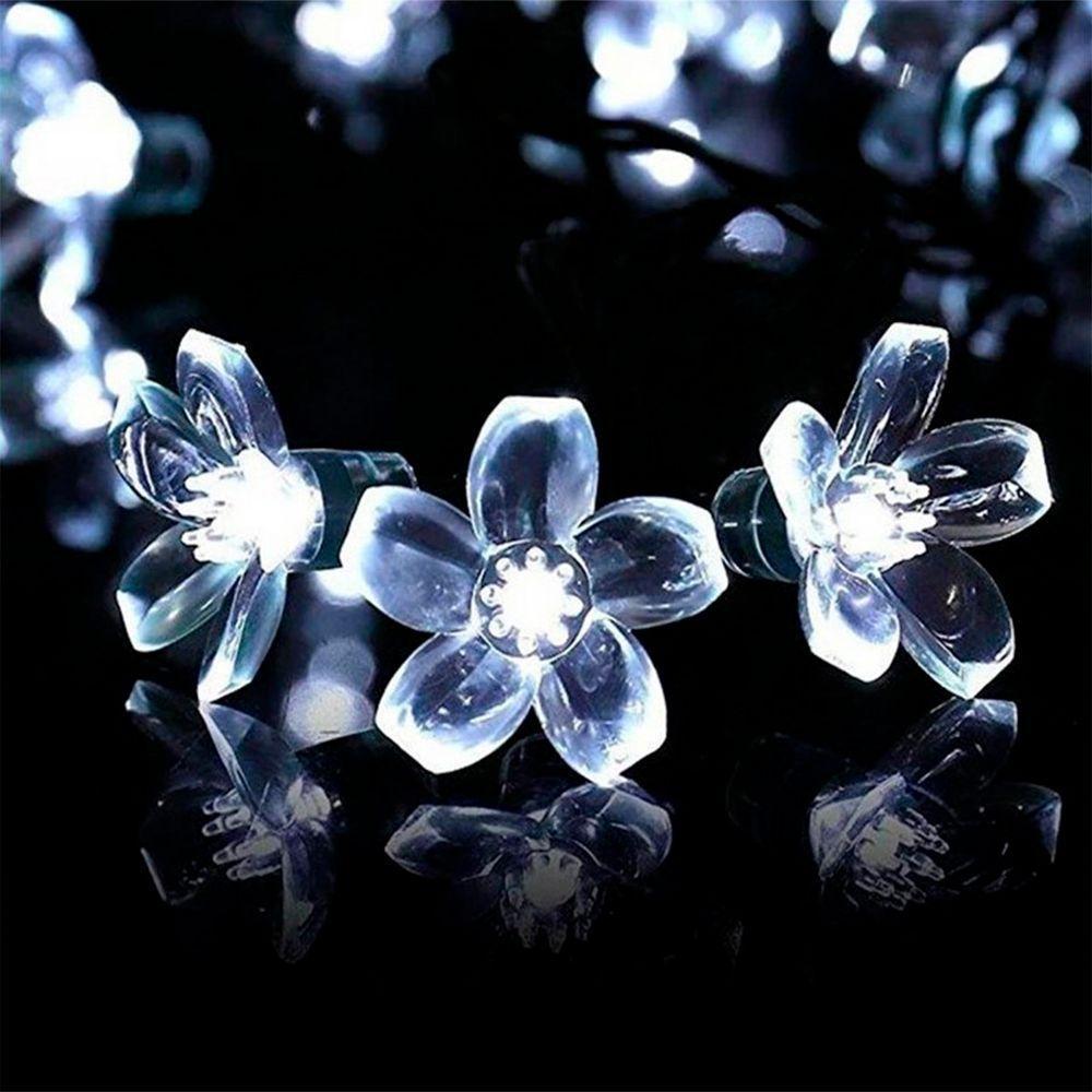 Pisca Cordão Flores Cerejeira Solar Externo 5m 20leds Branco - 3