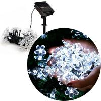 Pisca Cordão Flores Cerejeira Solar Externo 5m 20leds Branco - 1