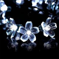 Pisca Cordão Flores Cerejeira Solar Externo 5m 20leds Branco - 3