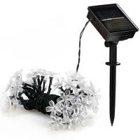 Pisca Cordão Flores Cerejeira Solar Externo 5m 20leds Branco