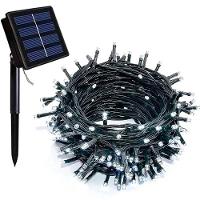 Pisca Cordão Varal Solar Externo 100 Lâmpadas Led Branco 10m - 3