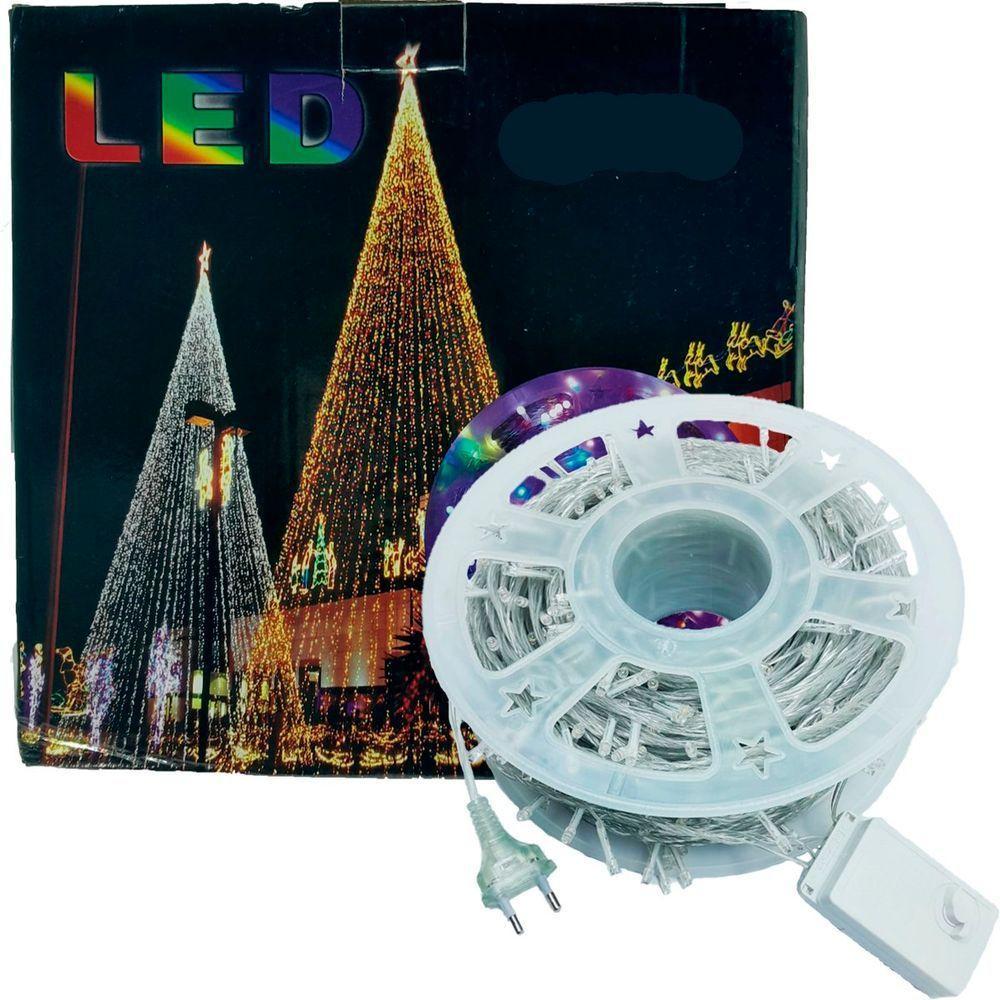 Pisca Varal Cordão Natal 600 Lâmpadas Leds Branco 100m 220v - 4