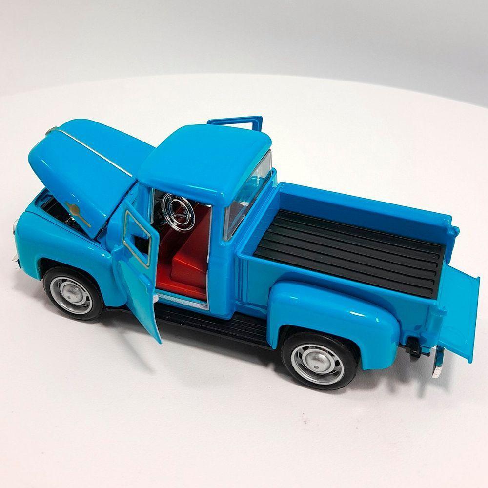 Miniatura Carrinho Camionete Pickup F-100 Metal Colecionável Azul - 3