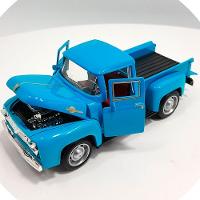 Miniatura Carrinho Camionete Pickup F-100 Metal Colecionável Azul - 2
