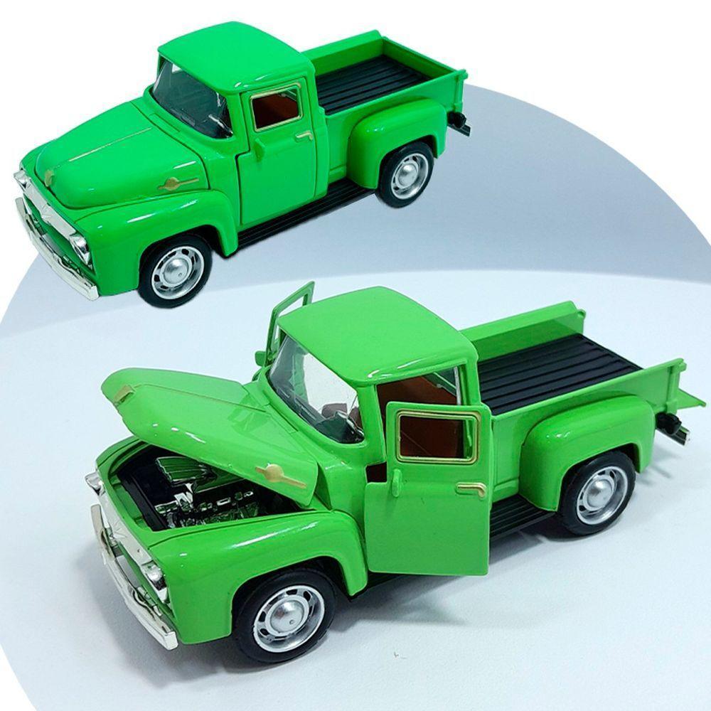 Miniatura Carrinho Camionete Pickup F-100 Metal Colecionável Verde - 1