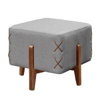 Puff Banqueta Eros Luxo Madeira Maciça Castellar Móbile Linho Cinza Linho Cinza - 1