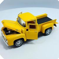 Miniatura Carrinho Camionete Pickup F-100 Metal Colecionável Amarelo - 2