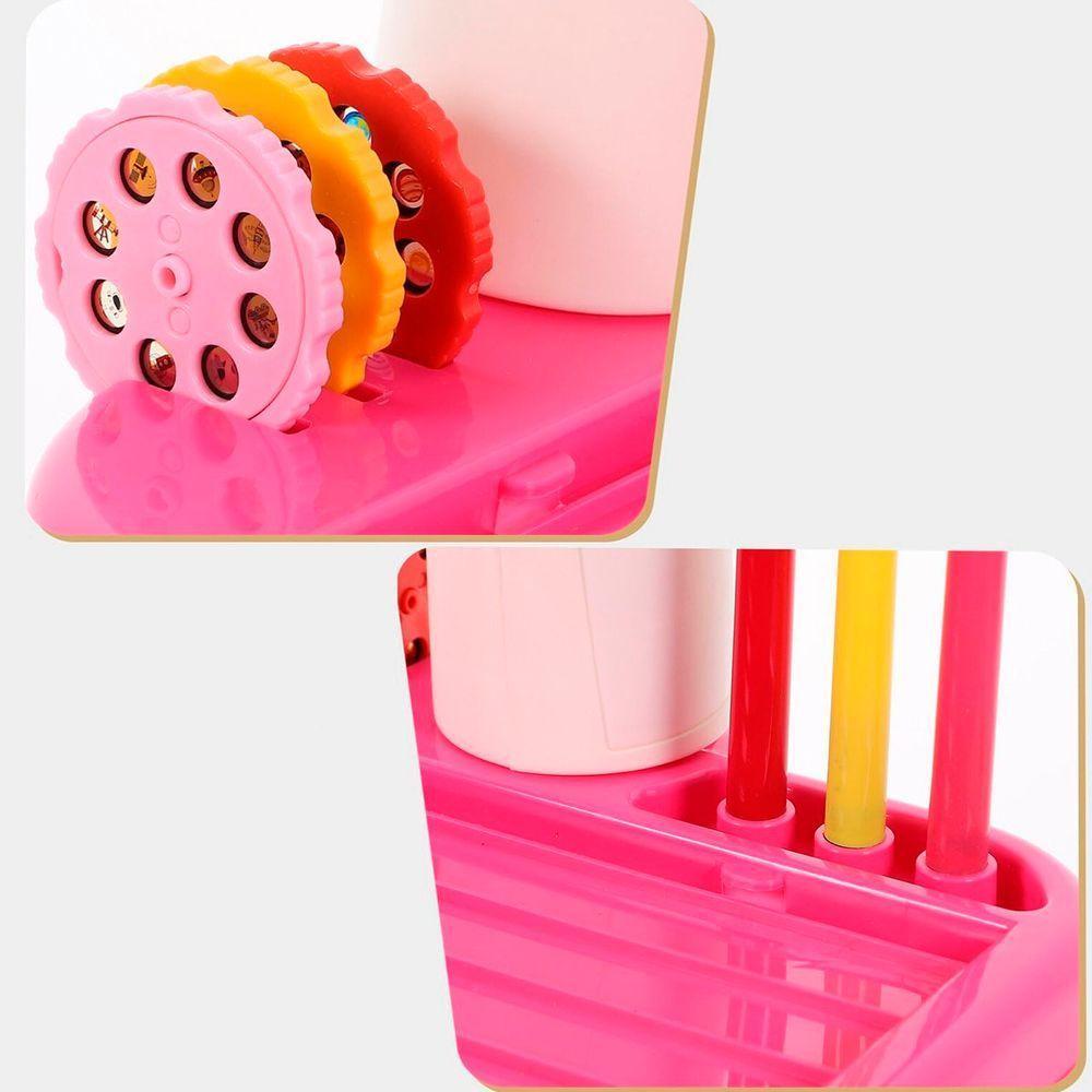 Brinquedo Mesinha De Pintura Projetor Unicórnio Rosa Canetas Rosa - 3