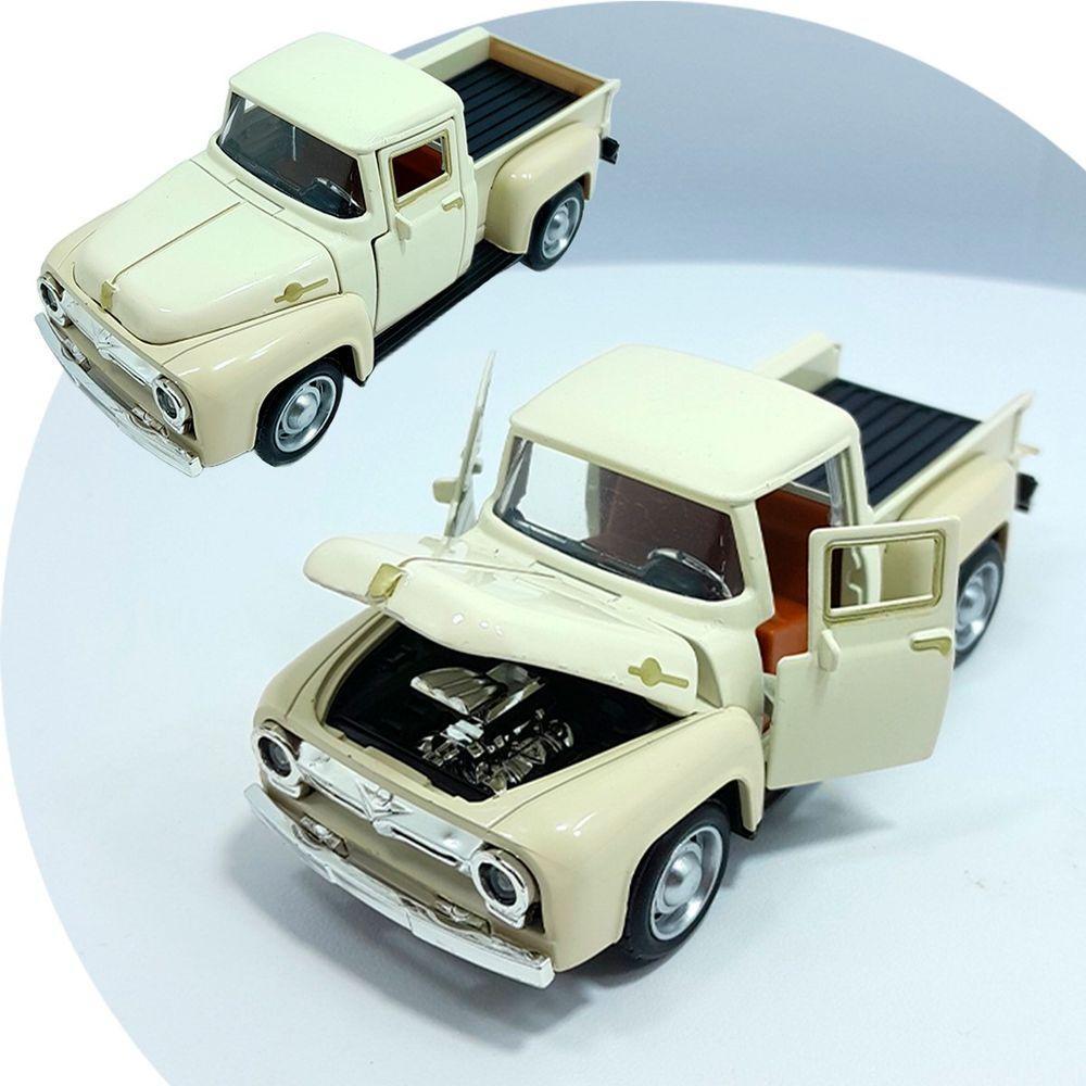 Miniatura Carrinho Camionete Pickup F-100 Metal Colecionável Bege - 1