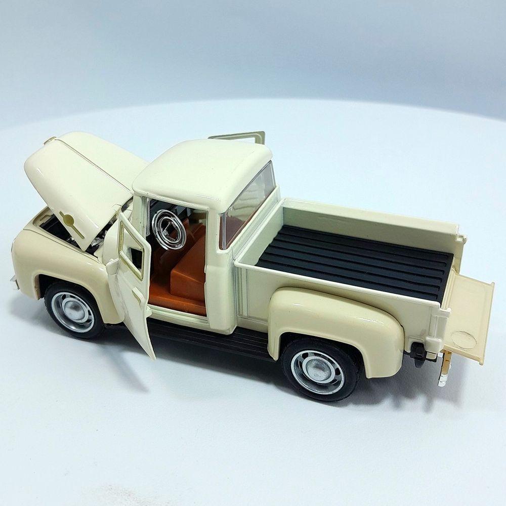 Miniatura Carrinho Camionete Pickup F-100 Metal Colecionável Bege - 3