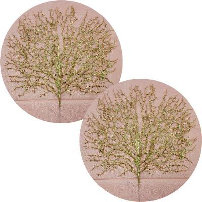 Flores Algas Coral Natalino Gliter Dourado 40x50cm Kit 12pçs