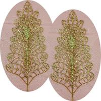 Folhas Flores árvore Natal Gliter Dourado De 40cm Kit 4pçs - 1