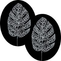 Folhas Flores Enfeite Natalino Gliter Prata 35cm Kit 4pçs - 1