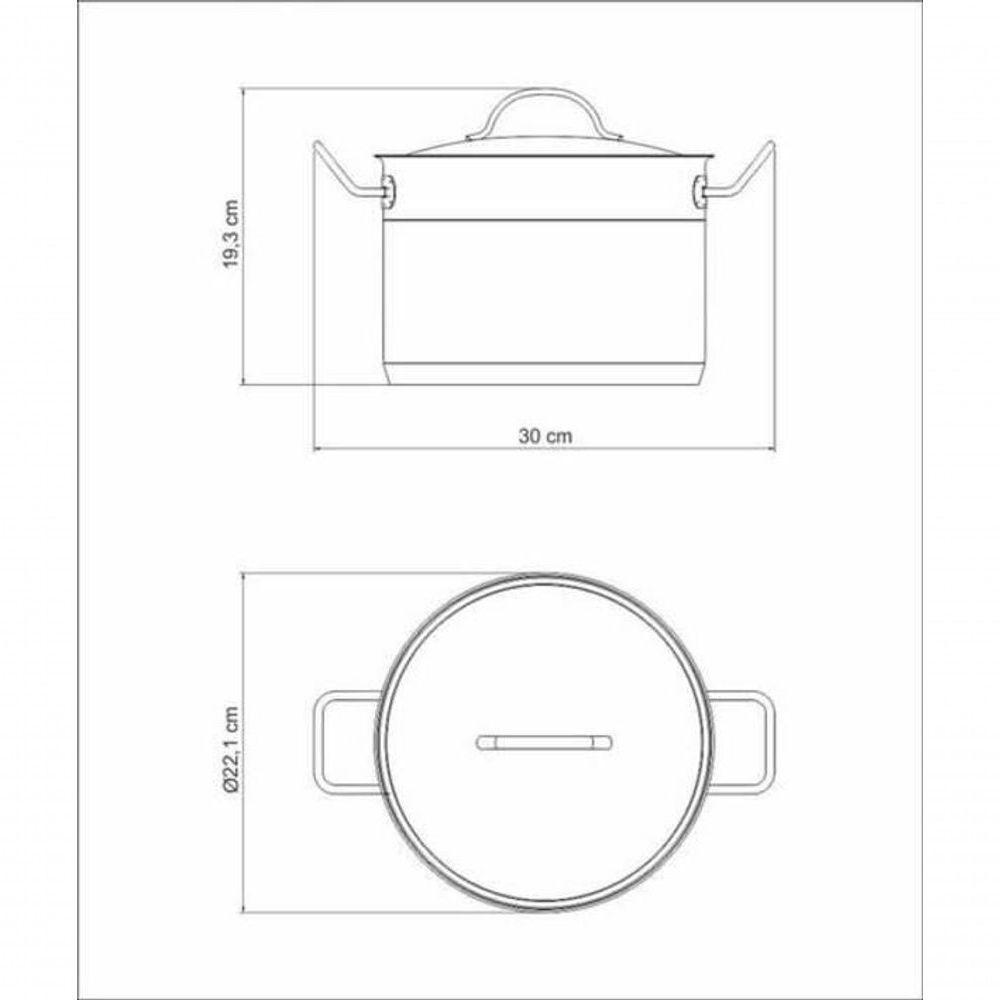 Caldeirão Tramontina Professional 20cm Em Aço Inox Com Tampa Plana Detalhe Satinado - 4