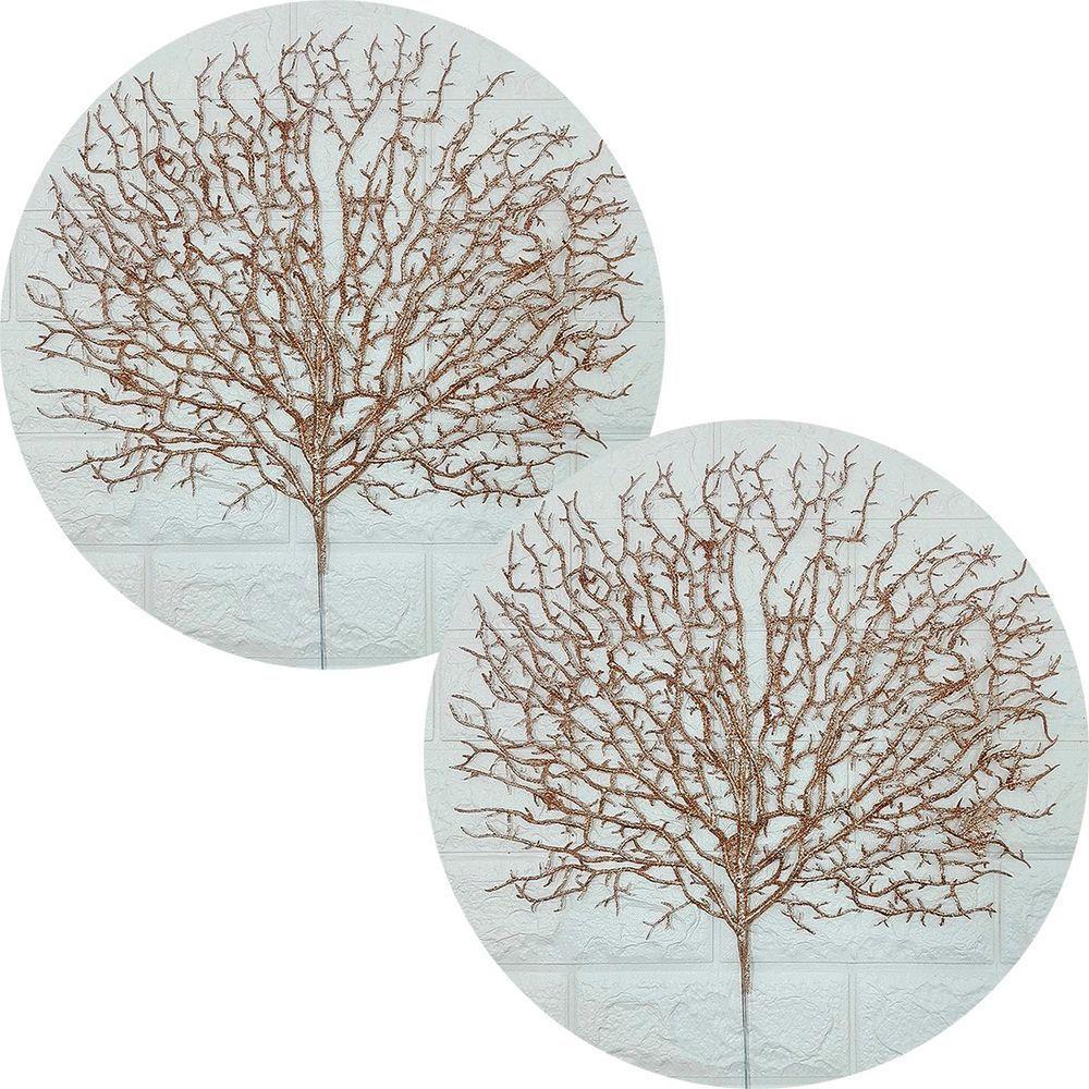 Flores Algas Coral Natal Gliter Rose Gold 40x50cm Kit 8pçs - 1