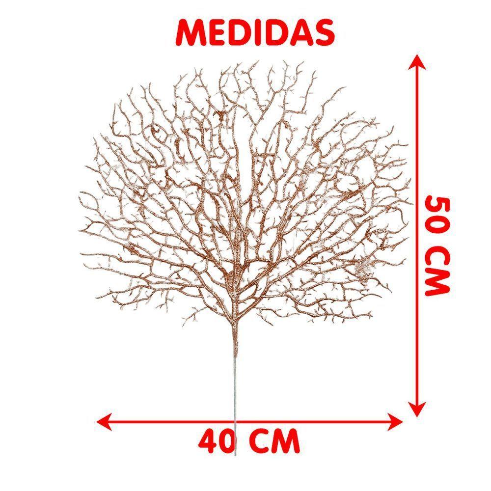 Flores Algas Coral Natal Gliter Rose Gold 40x50cm Kit 8pçs - 3