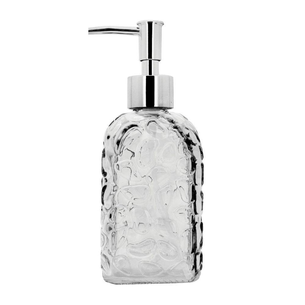 Jogo Porta Sabonete Líquido Vidro Clear Textura E Mini Vaso Suculenta - Tuut - 4