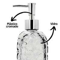 Jogo Porta Sabonete Líquido Vidro Clear Textura E Mini Vaso Suculenta - Tuut - 6