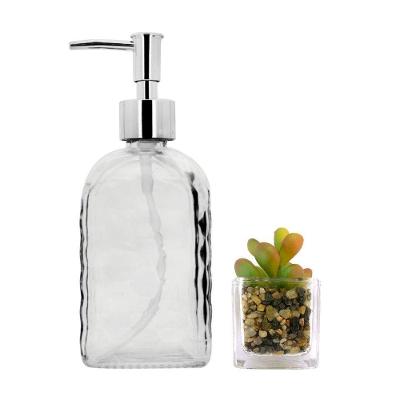 Jogo Porta Sabonete Líquido Vidro Clear Diamante E Mini Vaso Suculenta - Tuut
