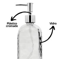 Jogo Porta Sabonete Líquido Vidro Clear Diamante E Mini Vaso Suculenta - Tuut - 6