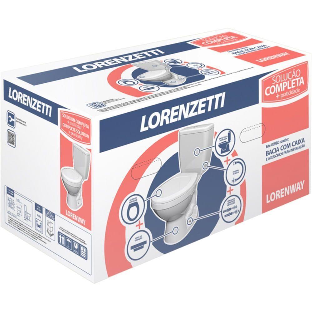 Kit Bacia Com Caixa Acoplada + Assento Way Branco - 7720008 - Lorenzetti - 4