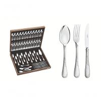 Faqueiro Tramontina Em Aço Inox Renascença Inox Com Facas De Mesa E Estojo De Madeira 76 Peças - 1