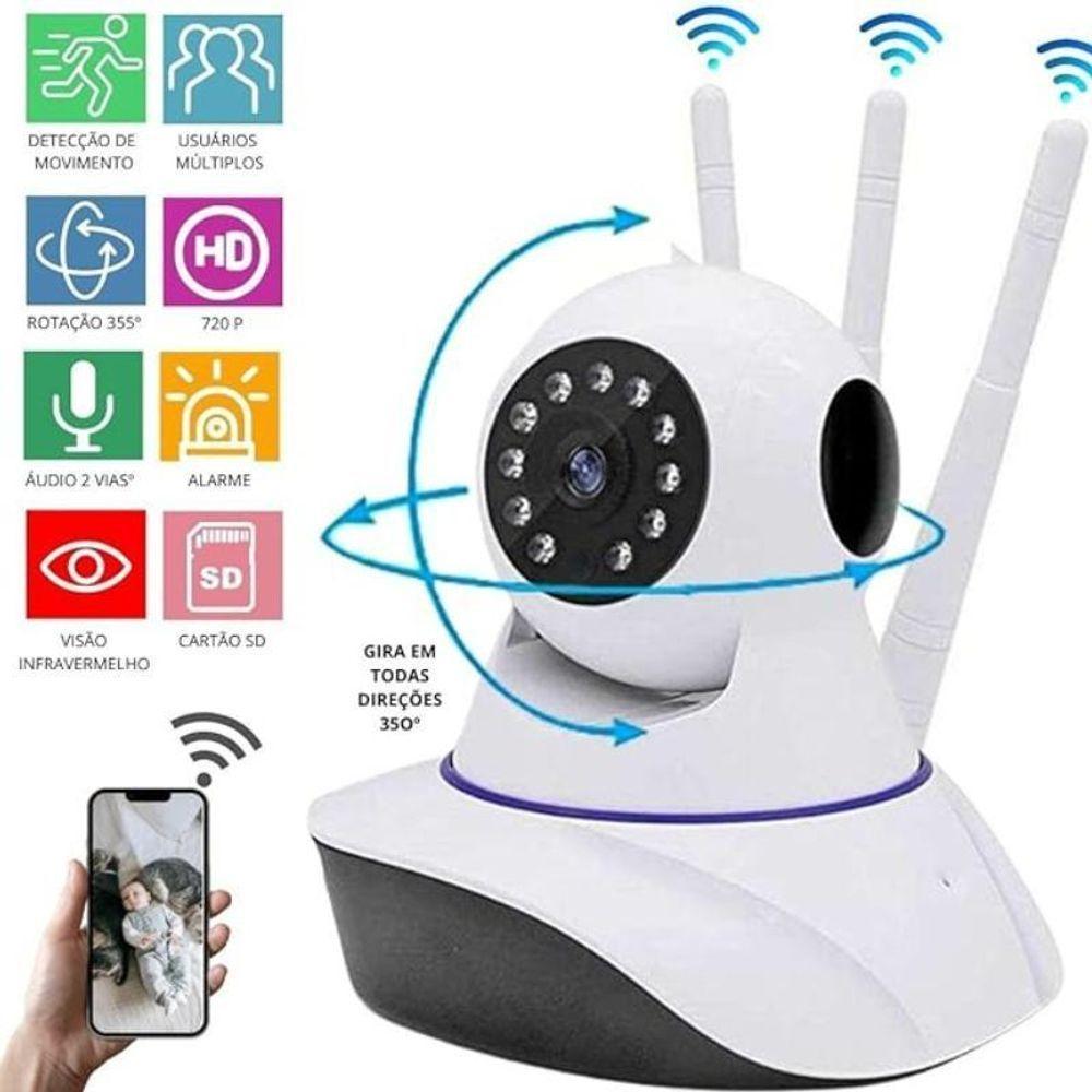 Camera Baba Eletronica Bebe E Pet 3 Antenas Ip Wifi 360º - 3