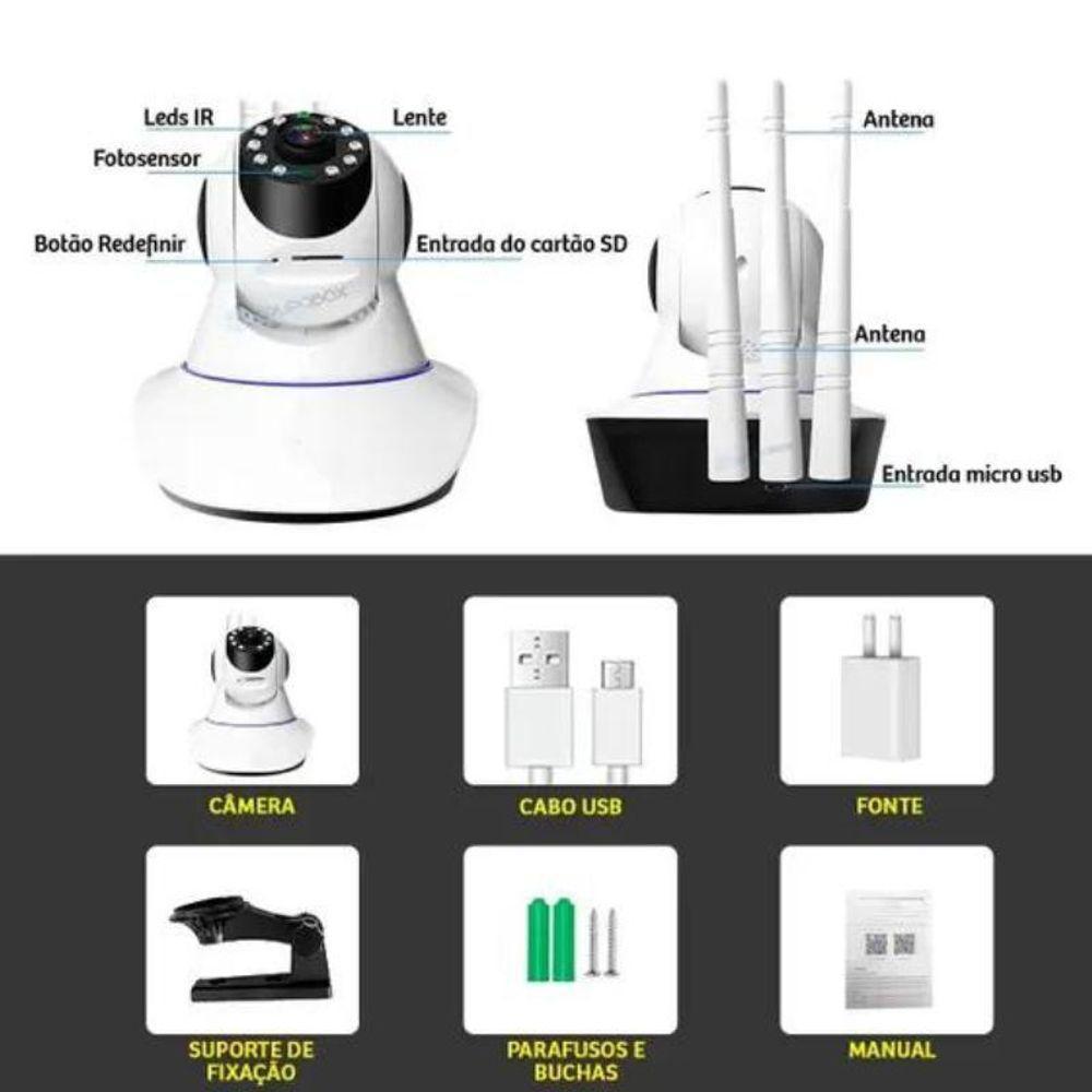 Camera Baba Eletronica Bebe E Pet 3 Antenas Ip Wifi 360º - 10
